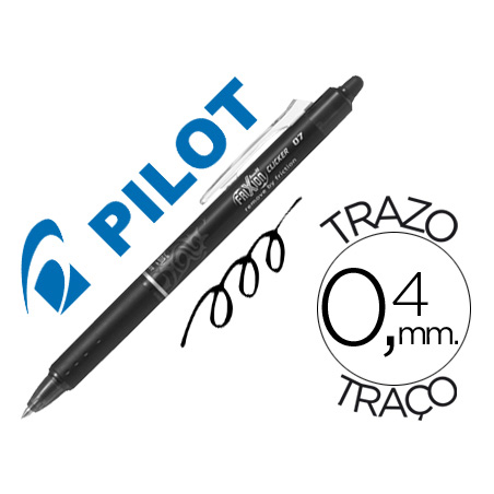 Boligrafo borrable Pilot Frixion Clicker 0,7 Negro | Recunchos Didácticos