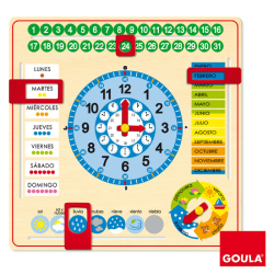 Reloj calendario en castellano | Recunchos Didácticos