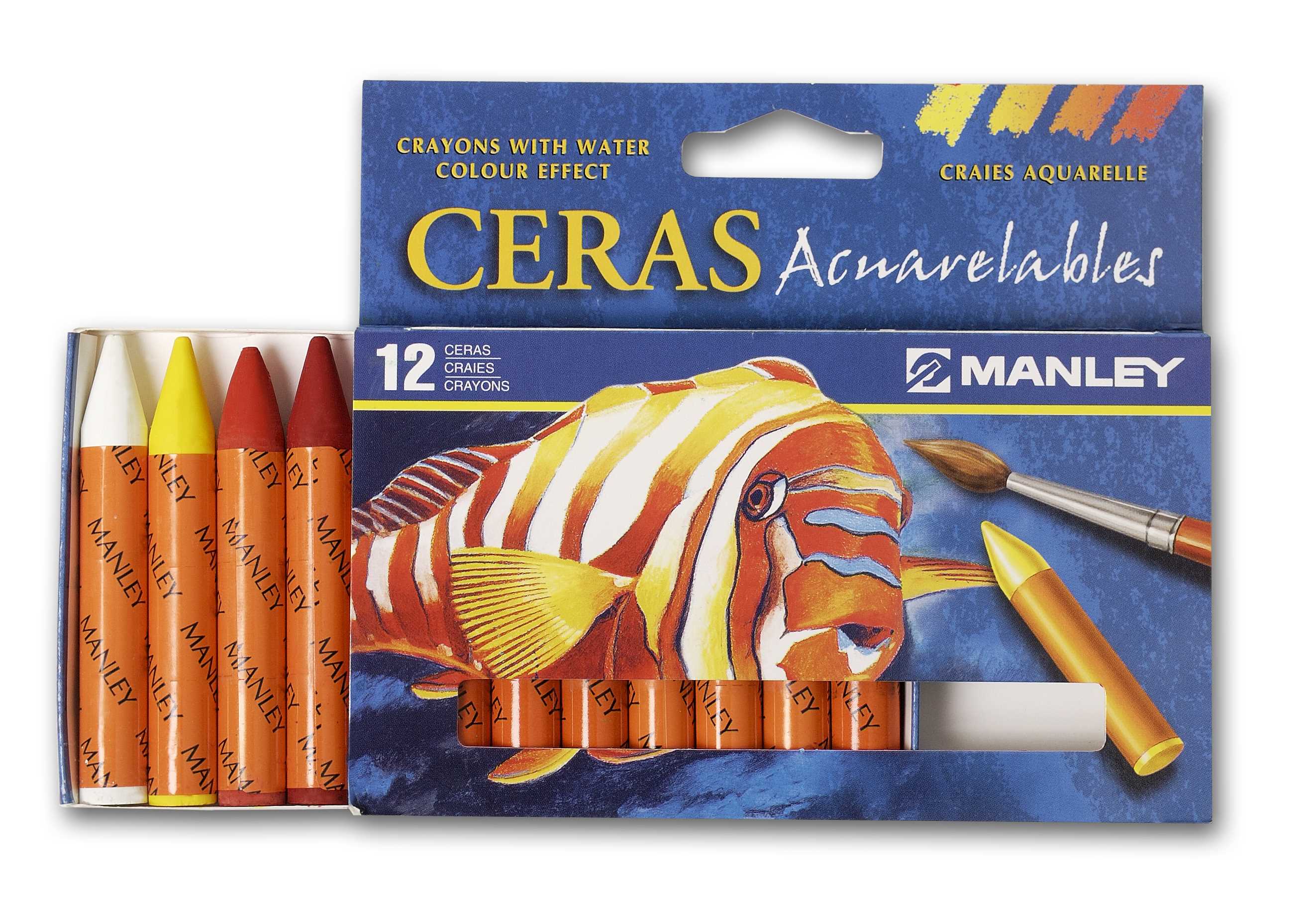 Cera Manley Acuarelable 12 colores