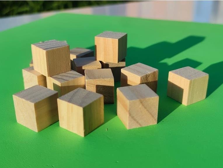 Cubo de madera 2x2 cm 20 unidades