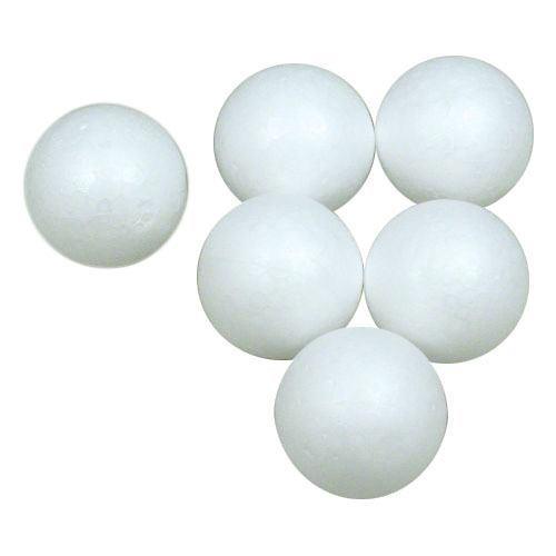 5 Bolas de porexpán / poliespán de 50 mm , corcho blanco